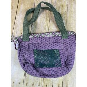 Handmade Purple Green Purse Handbag Zipper Closure One Of A Kind‎